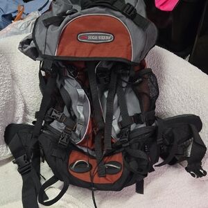 High Sierra Gray and Rust Outdoor Hiking Backpack